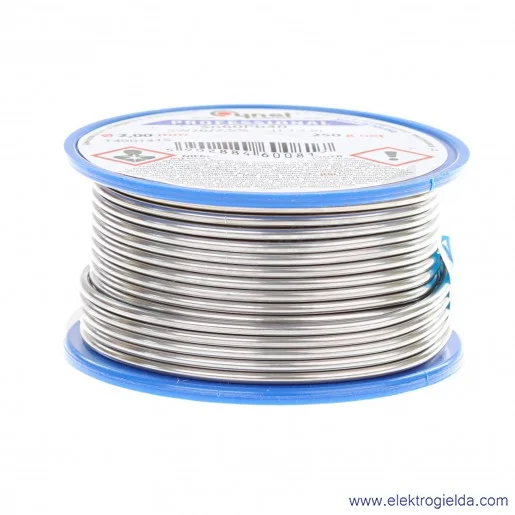 Spoiwo lutownicze LC60 średnica 2.0mm, opakowanie 0.25KG Spoiwo lutownicze LC60 średnica 2.0mm, opakowanie 0.25KG