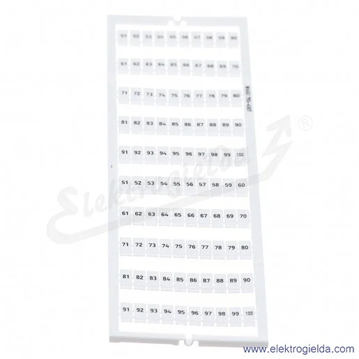793-4507 51...100 (x2), nadruk poziomy, szerokość 4-4,2mm do złączek 2001-xxxx Tabliczka z oznacznikami WMB 793-4507 51...100 (x2), nadruk poziomy, szerokość 4-4,2mm do złączek 2001-xxxx Tabliczka z oznacznikami WMB