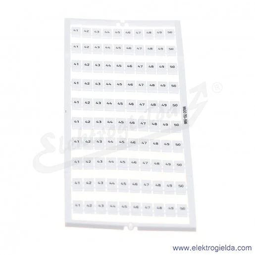 793-5506 41...50 (x10), nadruk poziomy, szerokość 5-5,2mm do złączek 2002-xxxx Tabliczka z oznacznikami WMB 793-5506 41...50 (x10), nadruk poziomy, szerokość 5-5,2mm do złączek 2002-xxxx Tabliczka z oznacznikami WMB