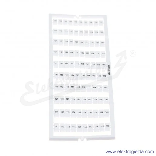 793-4508 101...150 (x2), nadruk poziomy, szerokość 4-4,2mm do złączek 2001-xxxx Tabliczka z oznacznikami WMB 793-4508 101...150 (x2), nadruk poziomy, szerokość 4-4,2mm do złączek 2001-xxxx Tabliczka z oznacznikami WMB