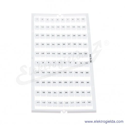 793-5566 1...50 (x2), nadruk poziomy, szerokość 5-5,2mm do złączek 2002-xxxx Tabliczka z oznacznikami WMB 793-5566 1...50 (x2), nadruk poziomy, szerokość 5-5,2mm do złączek 2002-xxxx Tabliczka z oznacznikami WMB