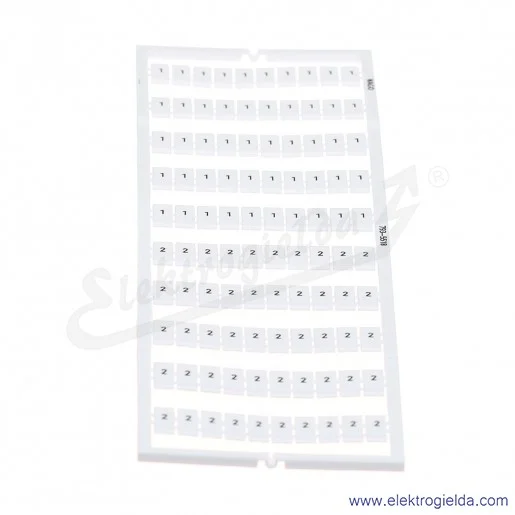 793-5518 1, 2 (po 50szt), nadruk poziomy, szerokość 5-5,2mm do złączek 2002-xxxx Tabliczka z oznacznikami WMB 793-5518 1, 2 (po 50szt), nadruk poziomy, szerokość 5-5,2mm do złączek 2002-xxxx Tabliczka z oznacznikami WMB