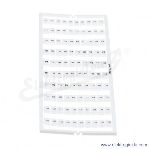793-5508 101...150 (x2), nadruk poziomy, szerokość 5-5,2mm do złączek 2002-xxxx Tabliczka z oznacznikami WMB 793-5508 101...150 (x2), nadruk poziomy, szerokość 5-5,2mm do złączek 2002-xxxx Tabliczka z oznacznikami WMB