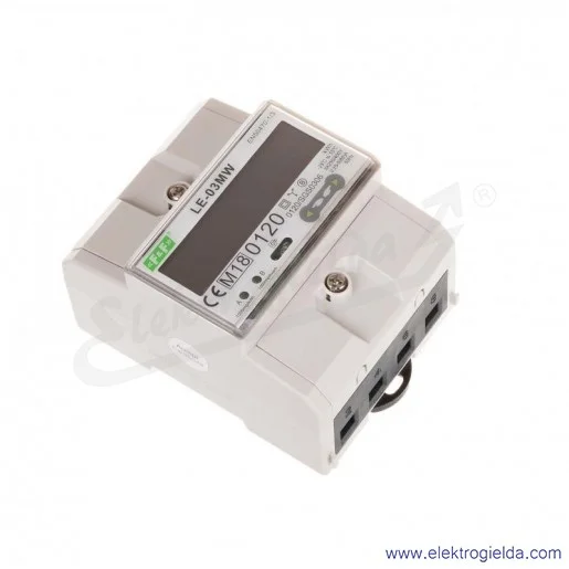 Licznik energii elektrycznej LE-03MW trójfazowy, RS-485, Dyrektywa MID 2014/32/EC, 0120/SGS0306, Norma EN50470-1/3 Licznik energii elektrycznej LE-03MW trójfazowy, RS-485, Dyrektywa MID 2014/32/EC, 0120/SGS0306, Norma EN50470-1/3