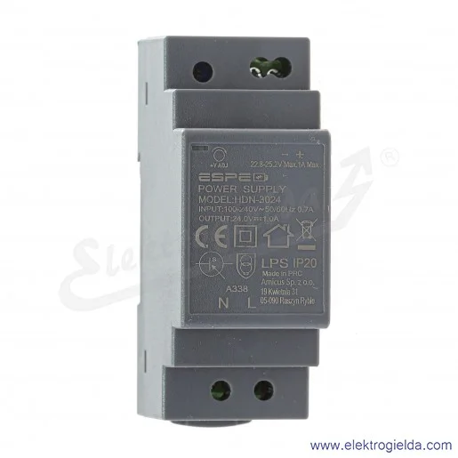 HDN-3024 (Din Rail Power Supply) 100-240VAC 24V 1A HDN-3024 (Din Rail Power Supply) 100-240VAC 24V 1A