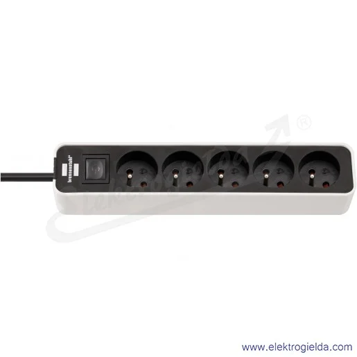 Przedłużacz listwowy 1153254520 Brennenstuhl przewód 5m 3G1,5 5x230 czarny/biały z wyłącznikiem ECOLOR Przedłużacz listwowy 1153254520 Brennenstuhl przewód 5m 3G1,5 5x230 czarny/biały z wyłącznikiem ECOLOR