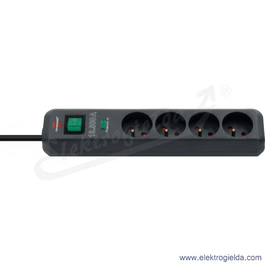 Przedłużacz listwowy 1153904314 4x230V 1,5m 3G1.5 listwa przepięciowa 13.5kA ECO-LINE czarny Przedłużacz listwowy 1153904314 4x230V 1,5m 3G1.5 listwa przepięciowa 13.5kA ECO-LINE czarny