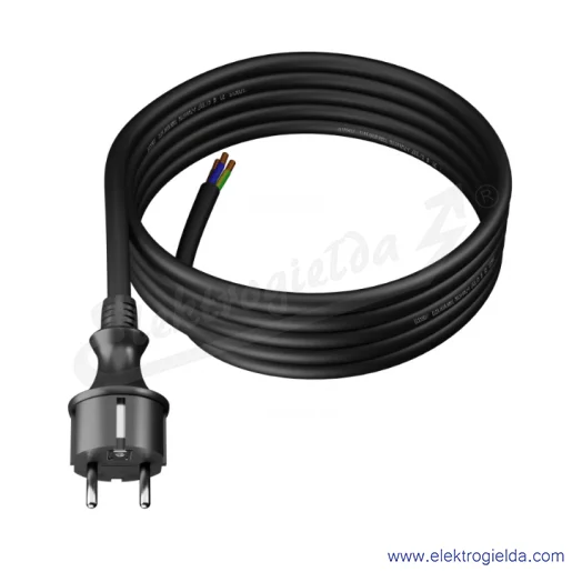 Kabel przyłączeniowy W-97279 S3 OW 3X2,5mm czarny 5m guma sznur przyłączeniowy z wtyczką Kabel przyłączeniowy W-97279 S3 OW 3X2,5mm czarny 5m guma sznur przyłączeniowy z wtyczką