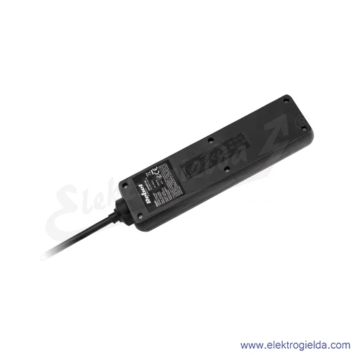 Przedłużacz listwowy URZ3060-3-B 4 gniazda 230V, długość 3m 3X1,5 czarny Przedłużacz listwowy URZ3060-3-B 4 gniazda 230V, długość 3m 3X1,5 czarny