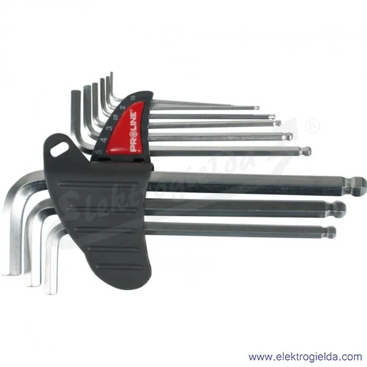 Zestaw imbusów PROLINE 48329 9 sztuk z kulką 1,5-10mm Zestaw imbusów PROLINE 48329 9 sztuk z kulką 1,5-10mm