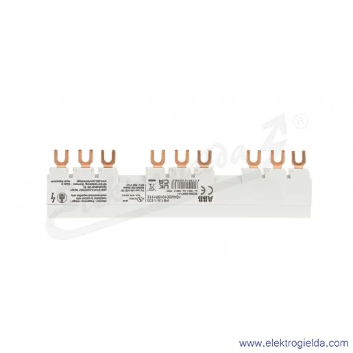 Szyna zbiorcza 1SAM201916R1113 PS1-3-1-100 3 biegunowa z 3 odpływami, do wyłączników ze stykami pomocniczymi bocznymi Szyna zbiorcza 1SAM201916R1113 PS1-3-1-100 3 biegunowa z 3 odpływami, do wyłączników ze stykami pomocniczymi bocznymi