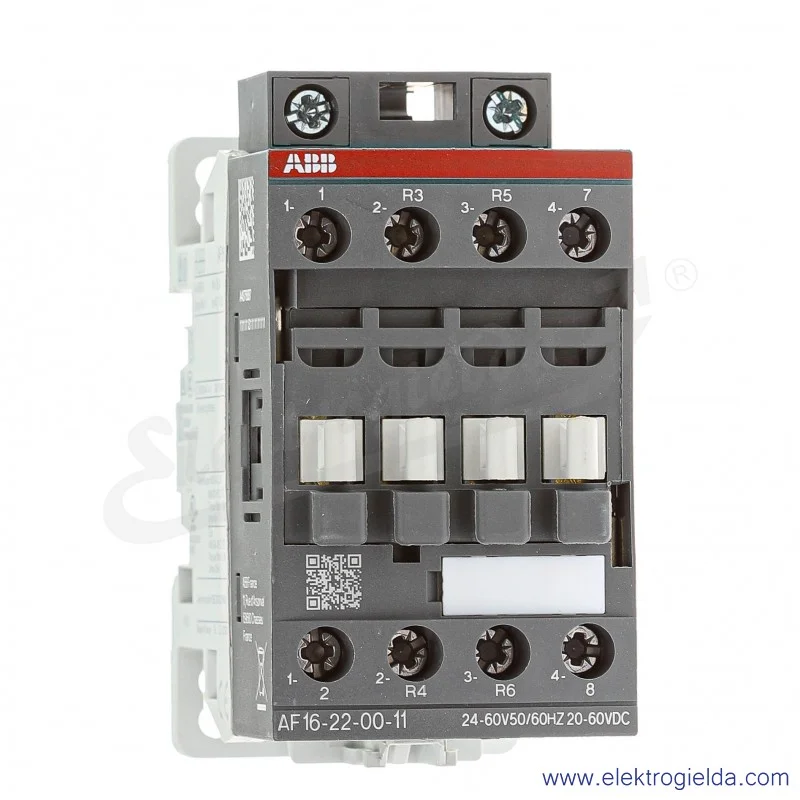 Stycznik 1SBL177501R1100 AF16-22-00-11 napięcie sterujące cewki 24-60V50/60HZ 20-60VDC, 2NO2NC, 7.5kW, 30A Stycznik 1SBL177501R1100 AF16-22-00-11 napięcie sterujące cewki 24-60V50/60HZ 20-60VDC, 2NO2NC, 7.5kW, 30A