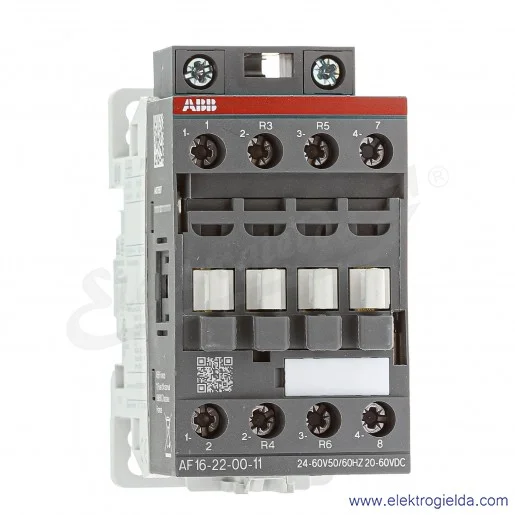 Stycznik 1SBL177501R1100 AF16-22-00-11 napięcie sterujące cewki 24-60V50/60HZ 20-60VDC, 2NO2NC, 7.5kW, 30A Stycznik 1SBL177501R1100 AF16-22-00-11 napięcie sterujące cewki 24-60V50/60HZ 20-60VDC, 2NO2NC, 7.5kW, 30A