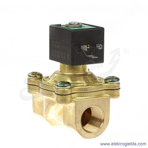 Zawór membranowy elektromagnetyczny SCG238A049.AC/DC, 2/2 NC, G3/4, 0-10 Bar, 166 l/min, bez cewki, przeznaczony do wody Zawór membranowy elektromagnetyczny SCG238A049.AC/DC, 2/2 NC, G3/4, 0-10 Bar, 166 l/min, bez cewki, przeznaczony do wody