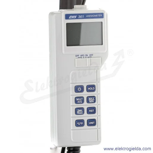 Anemometr 101201 CHY361 z sondą na przewodzie, miernik przepływu powietrza Anemometr 101201 CHY361 z sondą na przewodzie, miernik przepływu powietrza