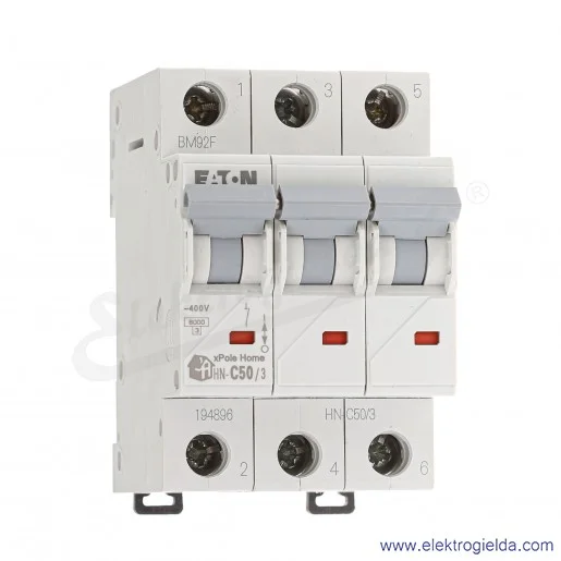 Wyłącznik nadprądowy HN-C50/3 3P C 50A AC 6kA Wyłącznik nadprądowy HN-C50/3 3P C 50A AC 6kA