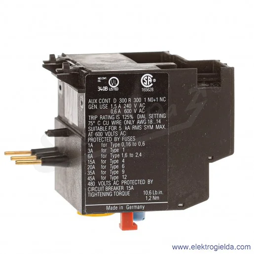 Przekaźnik termiczny 014708 ZE-9 6..9A 1NO1NC, klasa 10, zaciski śrubowe Przekaźnik termiczny 014708 ZE-9 6..9A 1NO1NC, klasa 10, zaciski śrubowe