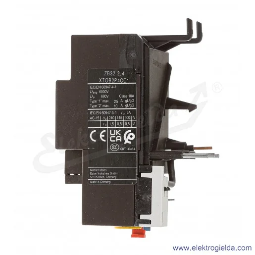 Przekaźnik termiczny 278448 ZB32-2.4 1.6-2.4A, styki pomocnicze 1NO1NC, klasa 10, montaż bezpośredni Przekaźnik termiczny 278448 ZB32-2.4 1.6-2.4A, styki pomocnicze 1NO1NC, klasa 10, montaż bezpośredni