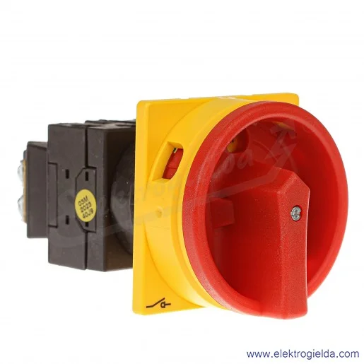 Łącznik krzywkowy 081588 T0-2-15679/EA/SVB 0-1 3P 20A 1NO, IP65 do wbudowania, żółto-czerwony Łącznik krzywkowy 081588 T0-2-15679/EA/SVB 0-1 3P 20A 1NO, IP65 do wbudowania, żółto-czerwony