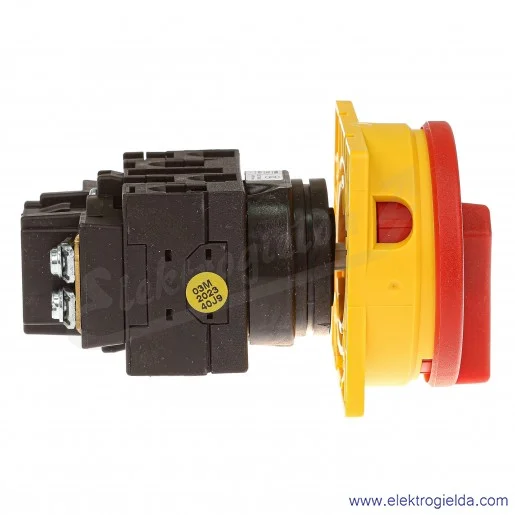 Łącznik krzywkowy 081588 T0-2-15679/EA/SVB 0-1 3P 20A 1NO, IP65 do wbudowania, żółto-czerwony Łącznik krzywkowy 081588 T0-2-15679/EA/SVB 0-1 3P 20A 1NO, IP65 do wbudowania, żółto-czerwony