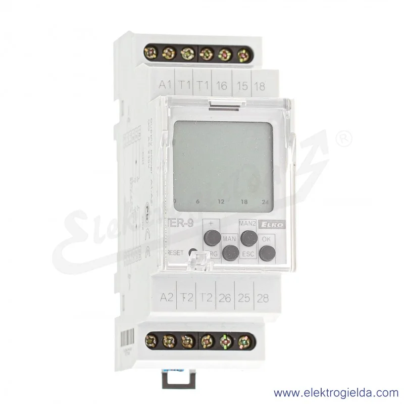 Termostat cyfrowy TER-9 230VAC regulator dzienny, tygodniowy, roczny Termostat cyfrowy TER-9 230VAC regulator dzienny, tygodniowy, roczny