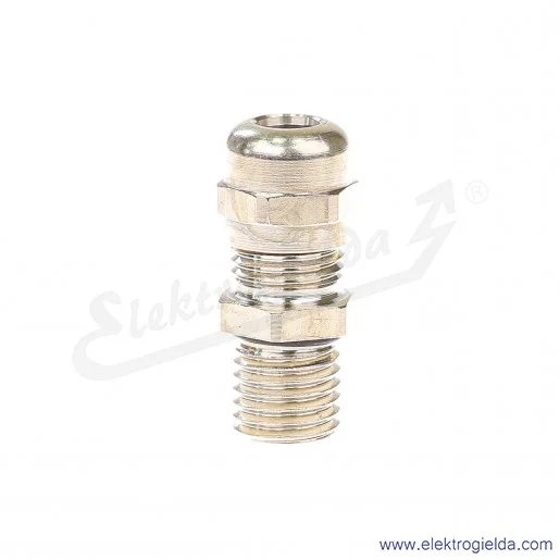 Dławnica mosiężna E03DK-03080200101 MDW 12/HML przedłużony gwint, do przewodów 3..6.5mm gwint M12x1.5, pod klucz 14, IP68 Dławnica mosiężna E03DK-03080200101 MDW 12/HML przedłużony gwint, do przewodów 3..6.5mm gwint M12x1.5, pod klucz 14, IP68