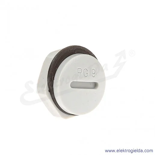 Zaślepka z tworzywa E03DK-02110300203 DZ2 9, PG9, szara z nakrętką i uszczelką Zaślepka z tworzywa E03DK-02110300203 DZ2 9, PG9, szara z nakrętką i uszczelką