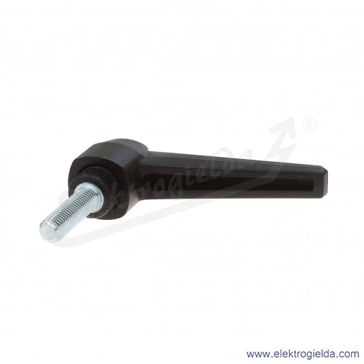 Rękojeść nastawna 141531 MRX.63 P-M8X30 trzpień gwintowany ze stali ocynkowanej, czarna Rękojeść nastawna 141531 MRX.63 P-M8X30 trzpień gwintowany ze stali ocynkowanej, czarna