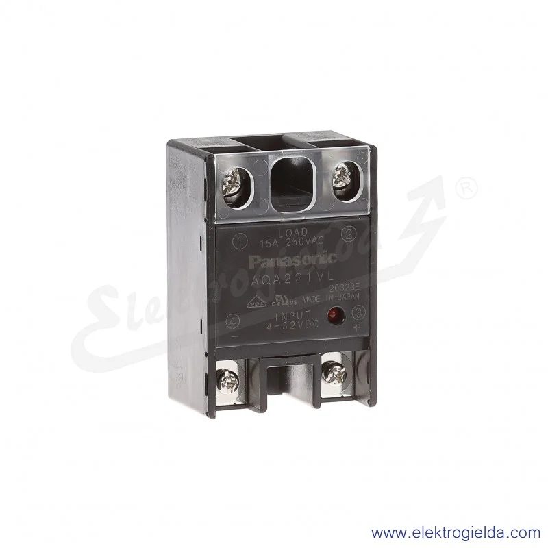 Przekaźnik półprzewodnikowy AQA221VL SSR 15A 4-32VDC RANDOM / LED Przekaźnik półprzewodnikowy AQA221VL SSR 15A 4-32VDC RANDOM / LED