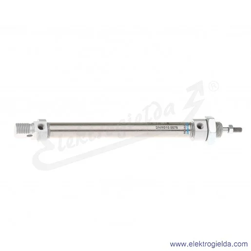 Siłownik pneumatyczny cylindryczny DNM010.0075 D10X75, M5, dwustronnego działania, z magnesem, ISO 6432, z amortyzacją mechanicz Siłownik pneumatyczny cylindryczny DNM010.0075 D10X75, M5, dwustronnego działania, z magnesem, ISO 6432, z amortyzacją mechanicz