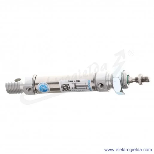 Siłownik pneumatyczny cylindryczny DNM016.0025, D16X25, M5, dwustronnego działania, magnetyczny Siłownik pneumatyczny cylindryczny DNM016.0025, D16X25, M5, dwustronnego działania, magnetyczny