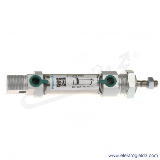 Siłownik pneumatyczny cylindryczny DNM020.0025 D20X25, G1/8, dwustronnego działania, magnetyczny Siłownik pneumatyczny cylindryczny DNM020.0025 D20X25, G1/8, dwustronnego działania, magnetyczny