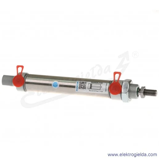 Siłownik pneumatyczny cylindryczny DNM025.0100 D25X100, G1/8, dwustronnego działania, z magnesem, ISO 6432, z amortyzacją mechan Siłownik pneumatyczny cylindryczny DNM025.0100 D25X100, G1/8, dwustronnego działania, z magnesem, ISO 6432, z amortyzacją mechan
