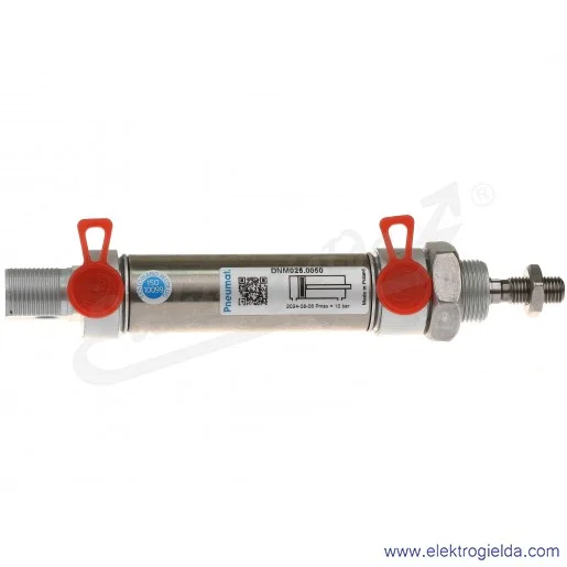 Siłownik pneumatyczny cylindryczny DNM025.0050 D25X50, G1/8, dwustronnego działania, z magnesem, ISO 6432, z amortyzacją mechani Siłownik pneumatyczny cylindryczny DNM025.0050 D25X50, G1/8, dwustronnego działania, z magnesem, ISO 6432, z amortyzacją mechani