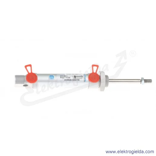 Siłownik pneumatyczny cylindryczny DVM020.0050+50, D20X50, z przedłużonym tłoczyskiem +50mm, ISO 6432 Siłownik pneumatyczny cylindryczny DVM020.0050+50, D20X50, z przedłużonym tłoczyskiem +50mm, ISO 6432