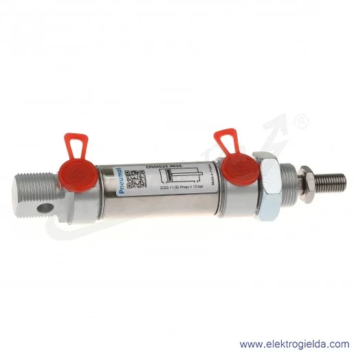 Siłownik pneumatyczny cylindryczny DNM025.0025 D25X25, G1/8, dwustronnego działania, z magnesem, ISO 6432, z amortyzacją mechani Siłownik pneumatyczny cylindryczny DNM025.0025 D25X25, G1/8, dwustronnego działania, z magnesem, ISO 6432, z amortyzacją mechani