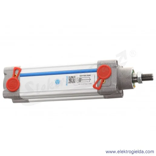 Siłownik pneumatyczny na ściągach NWT040.0080, D40X80, G1/4, dwustronnego działania, magnetyczny, z regulowaną amortyzacją Siłownik pneumatyczny na ściągach NWT040.0080, D40X80, G1/4, dwustronnego działania, magnetyczny, z regulowaną amortyzacją