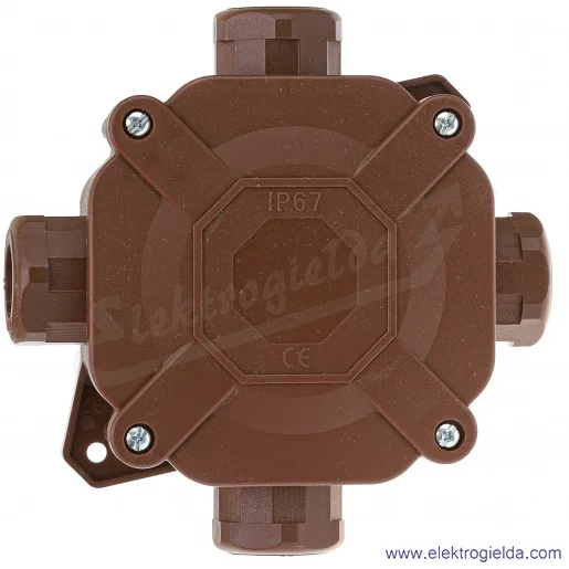 Puszka brązowa F1.0303 F11  IP67 4xPG16 z zaciskami 5x4mm2 Puszka brązowa F1.0303 F11  IP67 4xPG16 z zaciskami 5x4mm2