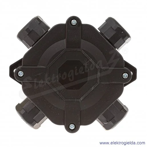 Puszka czarna F1.0173 F11 IP67 4xPG16 z zaciskami 5x4mm2 Puszka czarna F1.0173 F11 IP67 4xPG16 z zaciskami 5x4mm2