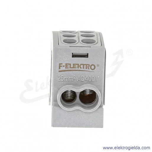 Szary zacisk F2.0357 HLK100A-2 1x16mm, 1x25mm, 49x22x36mm Szary zacisk F2.0357 HLK100A-2 1x16mm, 1x25mm, 49x22x36mm