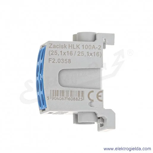 Blok rozdzielczy F2.0358 HLK100A-2 niebieski zacisk 1x16, 1x25 Blok rozdzielczy F2.0358 HLK100A-2 niebieski zacisk 1x16, 1x25
