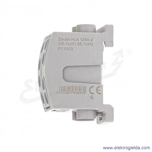 Blok rozdzielczy F2.0372 HLK125A-2 szary zacisk 1x25, 1x35 wymiar 55x26x38mm Blok rozdzielczy F2.0372 HLK125A-2 szary zacisk 1x25, 1x35 wymiar 55x26x38mm