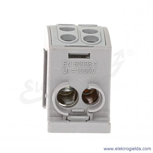 Blok rozdzielczy F2.0372 HLK125A-2 szary zacisk 1x25, 1x35 wymiar 55x26x38mm Blok rozdzielczy F2.0372 HLK125A-2 szary zacisk 1x25, 1x35 wymiar 55x26x38mm