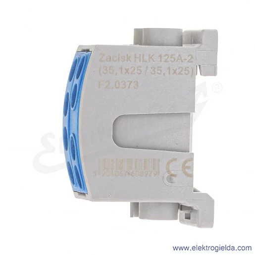 Blok rozdzielczy F2.0373 HLK125A-2 niebieski zacisk 1x25, 1x35 wymiar 55x26x38mm Blok rozdzielczy F2.0373 HLK125A-2 niebieski zacisk 1x25, 1x35 wymiar 55x26x38mm