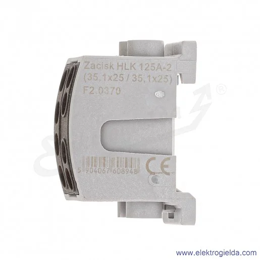 Blok rozdzielczy F2.0370 HLK125A-2 czarny zacisk 1x25, 1x35 wymiar 55x26x38mm Blok rozdzielczy F2.0370 HLK125A-2 czarny zacisk 1x25, 1x35 wymiar 55x26x38mm