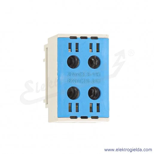 Złączka szynowa śrubowa F2.0291 LZ w korpusie ZU 2x35mm niebieska Złączka szynowa śrubowa F2.0291 LZ w korpusie ZU 2x35mm niebieska