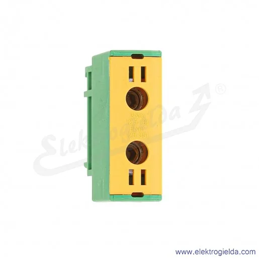 Złączka szynowa śrubowa F2.0281 LZ w korpusie ZU 1-torowa 2,5-35mm żółto-zielona Złączka szynowa śrubowa F2.0281 LZ w korpusie ZU 1-torowa 2,5-35mm żółto-zielona