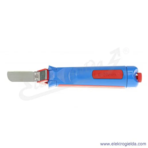 Nóż obrotowy E06NZ-01120300301 AM1/4-28 G do ściągania izolaccji zewnętrznej do przewodów 4..28mm, długość 155mm Nóż obrotowy E06NZ-01120300301 AM1/4-28 G do ściągania izolaccji zewnętrznej do przewodów 4..28mm, długość 155mm