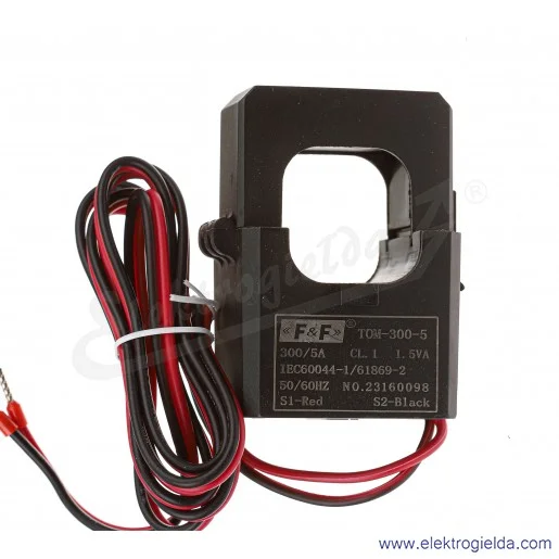 Przekładnik prądowy TOM-300-5 na kabel i szynę z otwieranym rdzeniem, moc 1.5VA, klasa 1 Przekładnik prądowy TOM-300-5 na kabel i szynę z otwieranym rdzeniem, moc 1.5VA, klasa 1