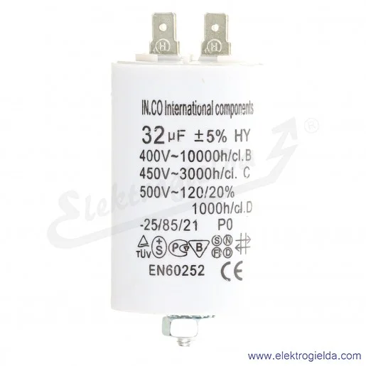 Kondensator rozruchowy 32uF 450V wyjście konektorowe Kondensator rozruchowy 32uF 450V wyjście konektorowe
